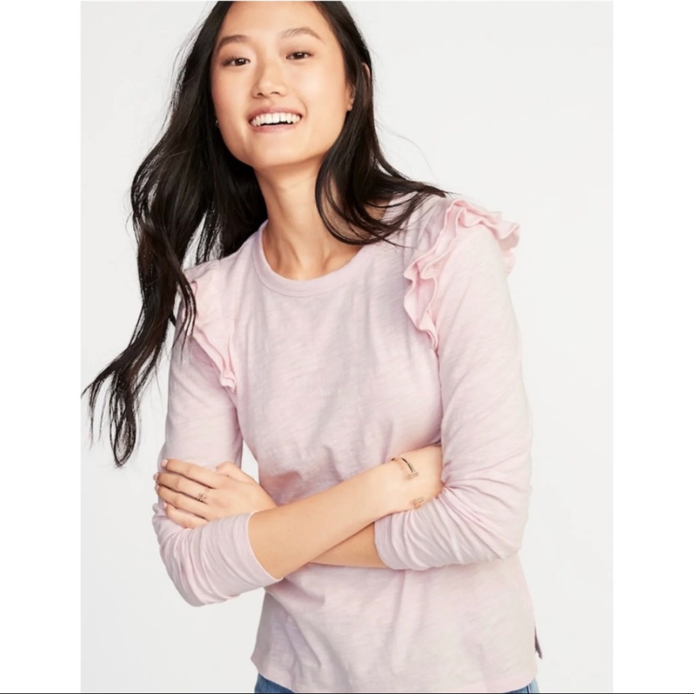 Old Navy Ruffle-Trim Slub-Knit Top for Women